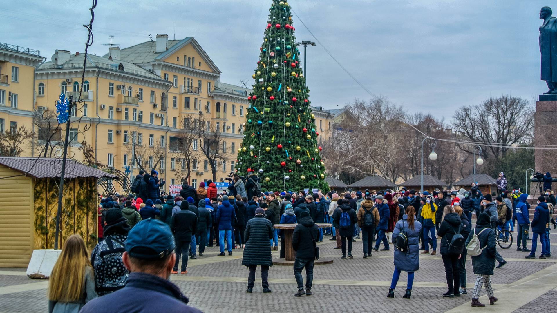 Астрахань. Акция в поддержку Навального 23 января 2021 г.