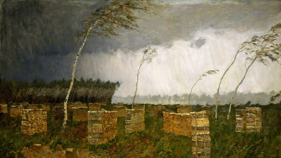 Исаак Левитан. Буря. Дождь (фрагмент).1899
