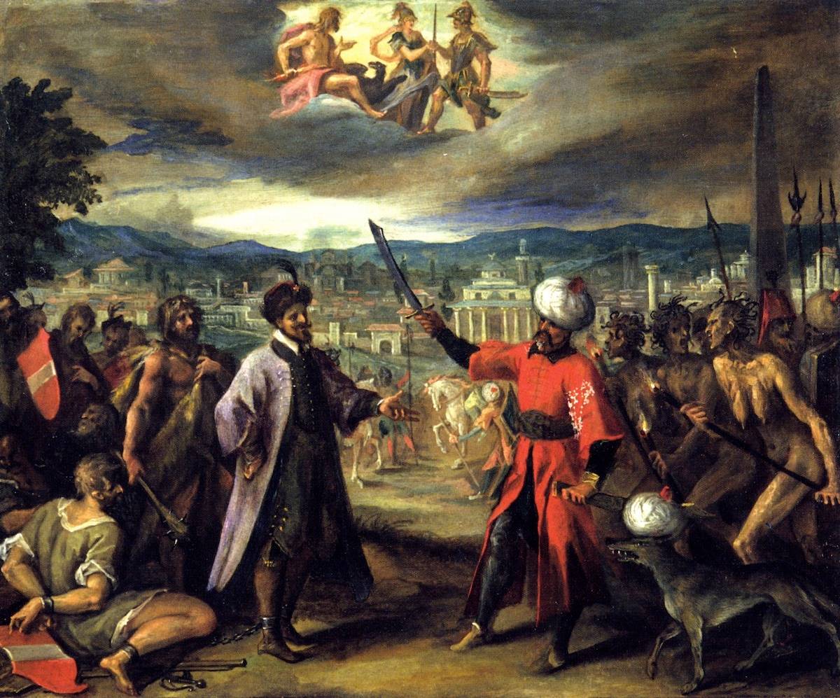 Ханс фон Аахен. 5 аллегорий Турецких Войн - объявление войны под Константинополем. 1604