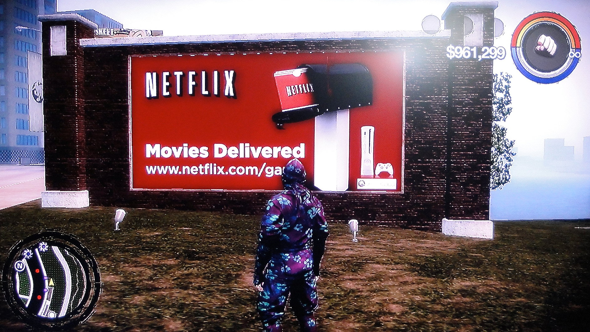 Реклама Netflix в игре Saints Row 2
