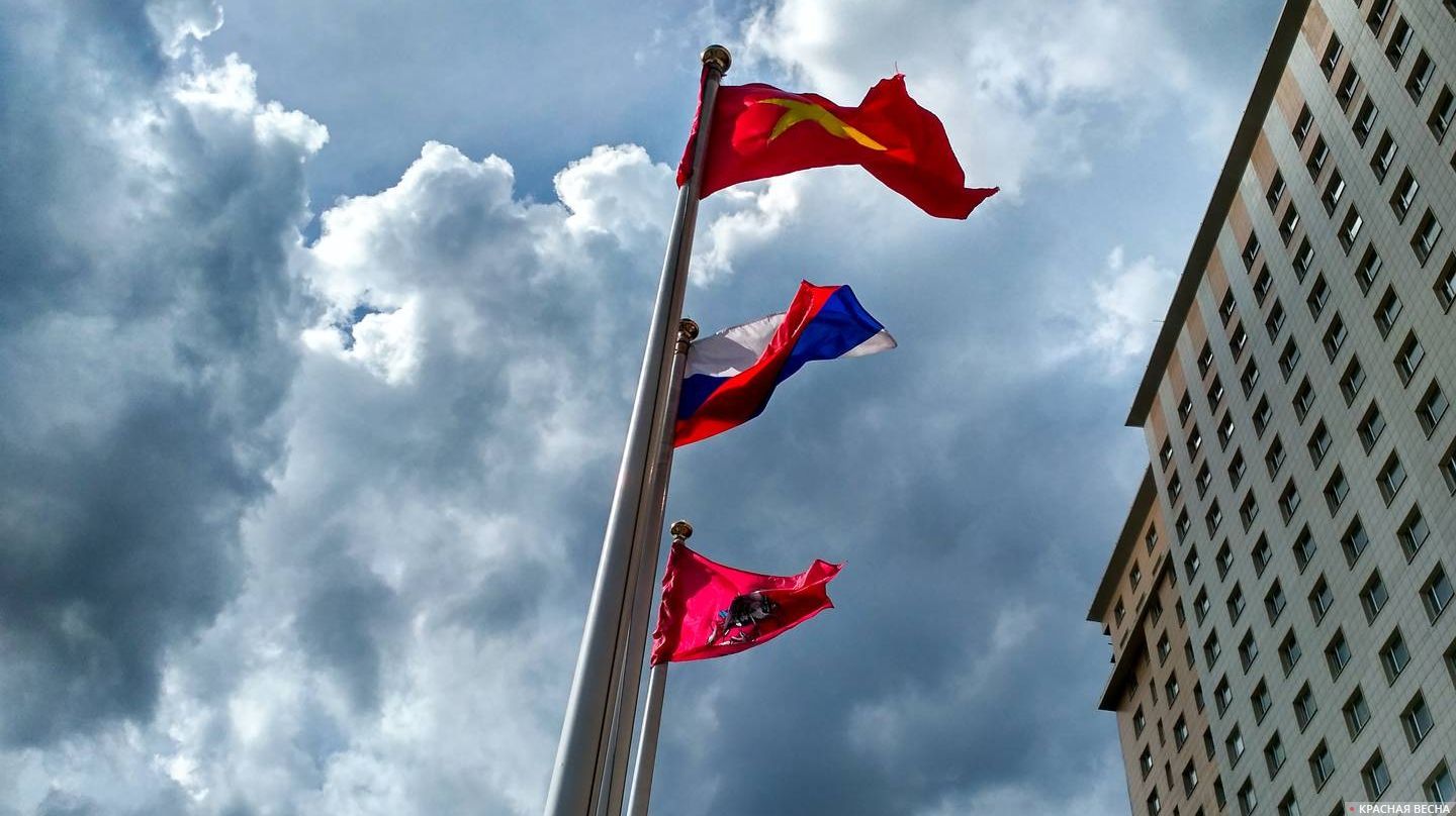 Флаги Вьетнама и России