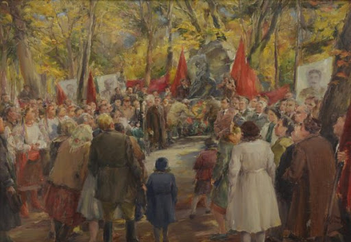 М. Добронравов. Митинг на могиле Ивана Франко. 1950 год.