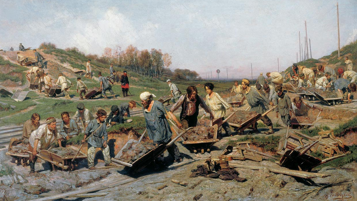 К.А. Савицкий. Ремонтные работы на железной дороге. 1874