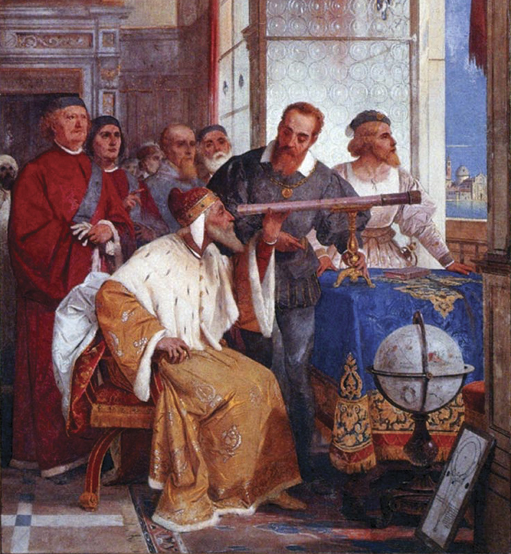 Галилей показывает телескоп венецианскому дожу (фреска Дж. Бертини, 1858 г.)