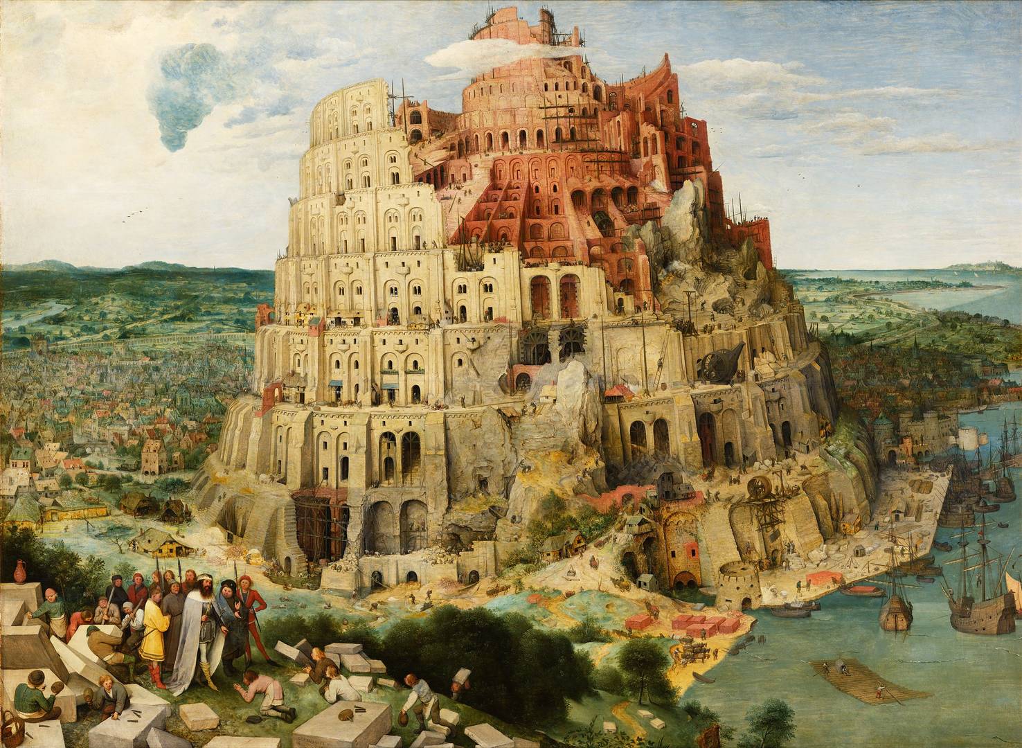 Ян Брейгель Старший. Строительство Вавилонской башни (фрагмент). 1563 г.