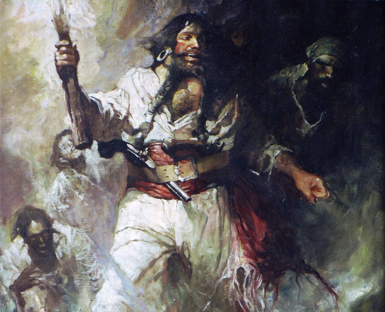 Франк Шуновер. Черная борода в дыму и пламени (фрагмент). 1922  