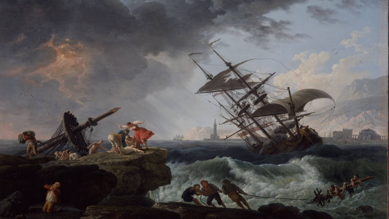 Клод Джозеф Верне. Кораблекрушение на скалистом побережье. 18 век