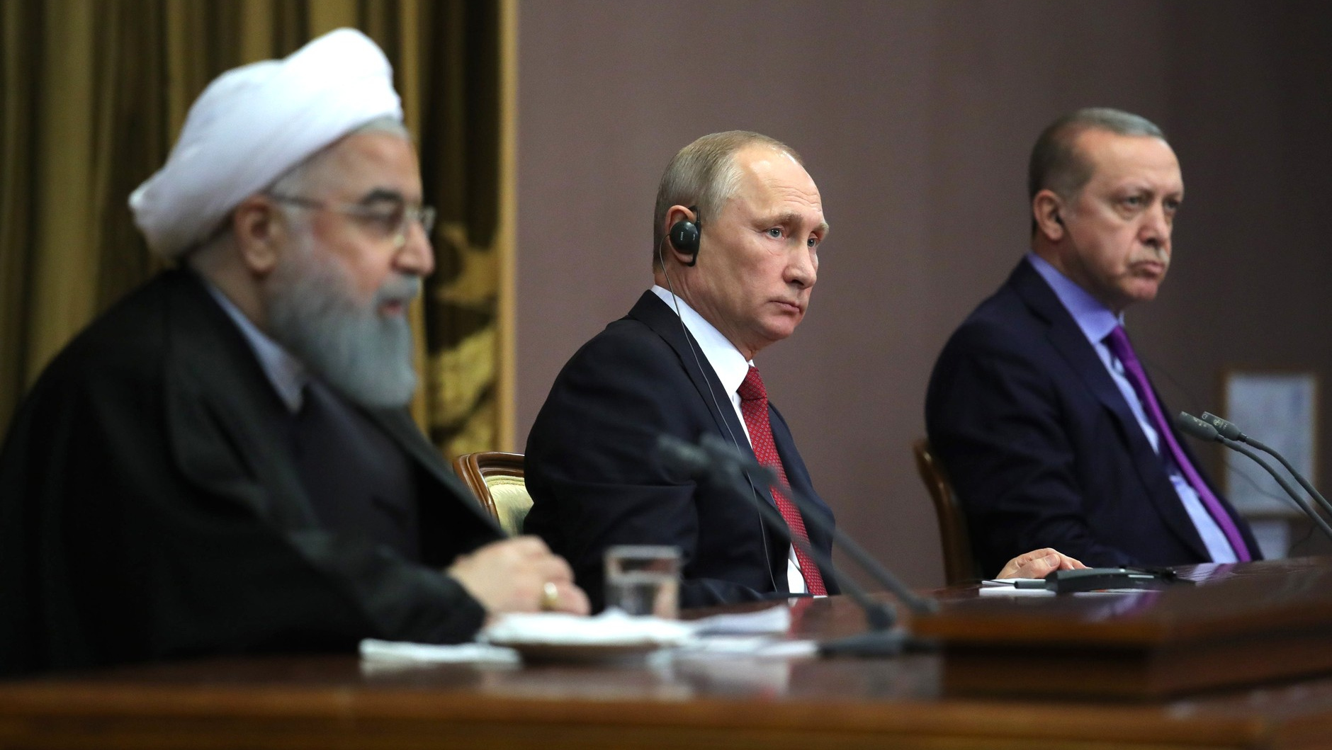 Хасан Рухани, Владимир Путин и Реджеп Тайип Эрдоган
