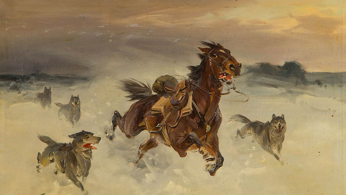 Чеслав Василевский. Лошадь, атакованная волками, ок. 1930