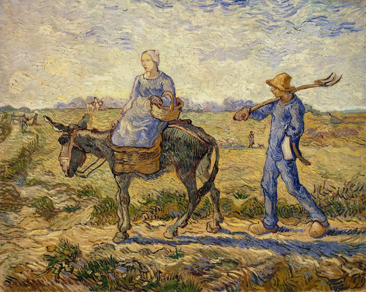 Винсент Ван Гог. Утро. Крестьяне, идущие работать. 1890