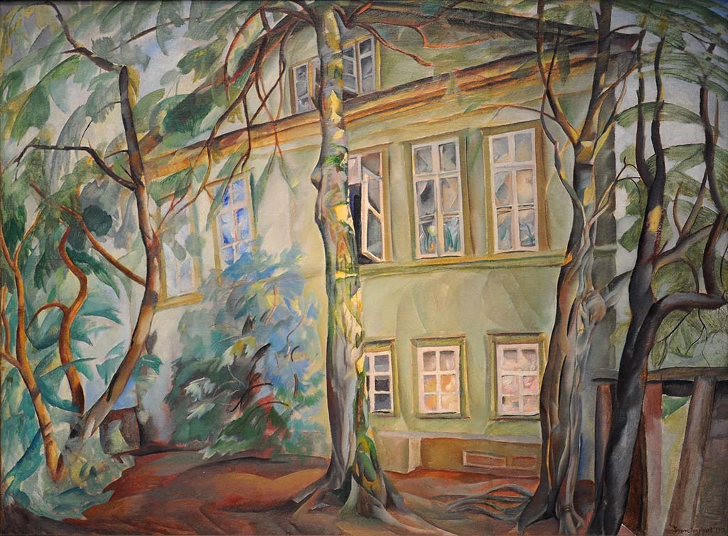 Борис Григорьев. Дом под деревьями. 1918