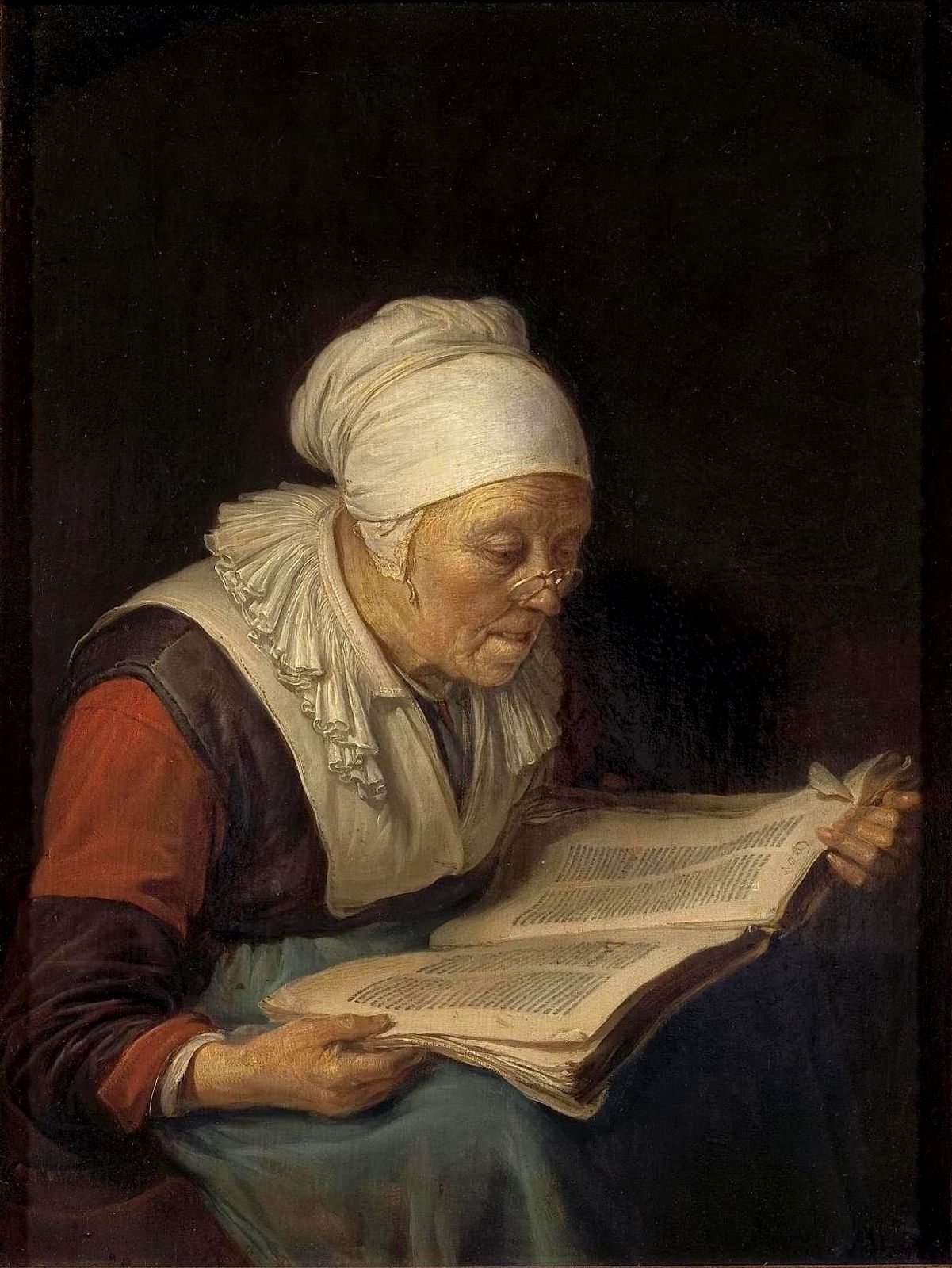 Рембрант ван Рейн. Старушка за чтением. 1670