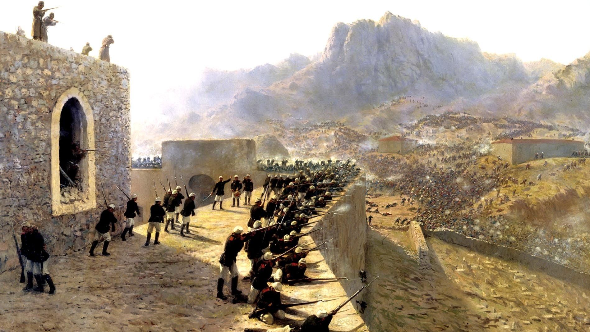 Лев Лагорио. Отбитие штурма крепости Баязет 8 июня 1877 года. 1891