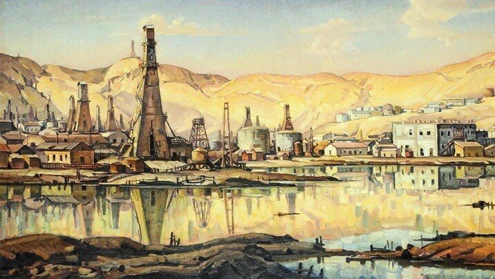 Константин Богаевский. Нефтяные промыслы (фрагмент). 1932