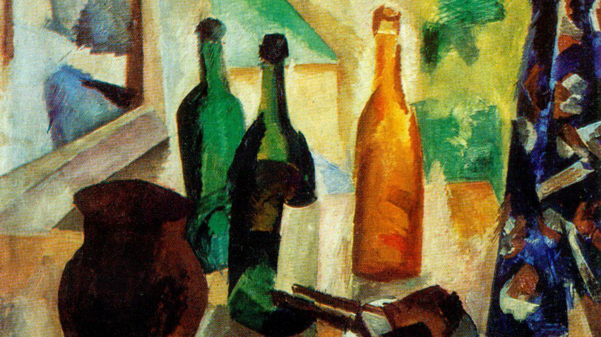Роберт Фальк. Бутылки у окна (фрагмент). 1917