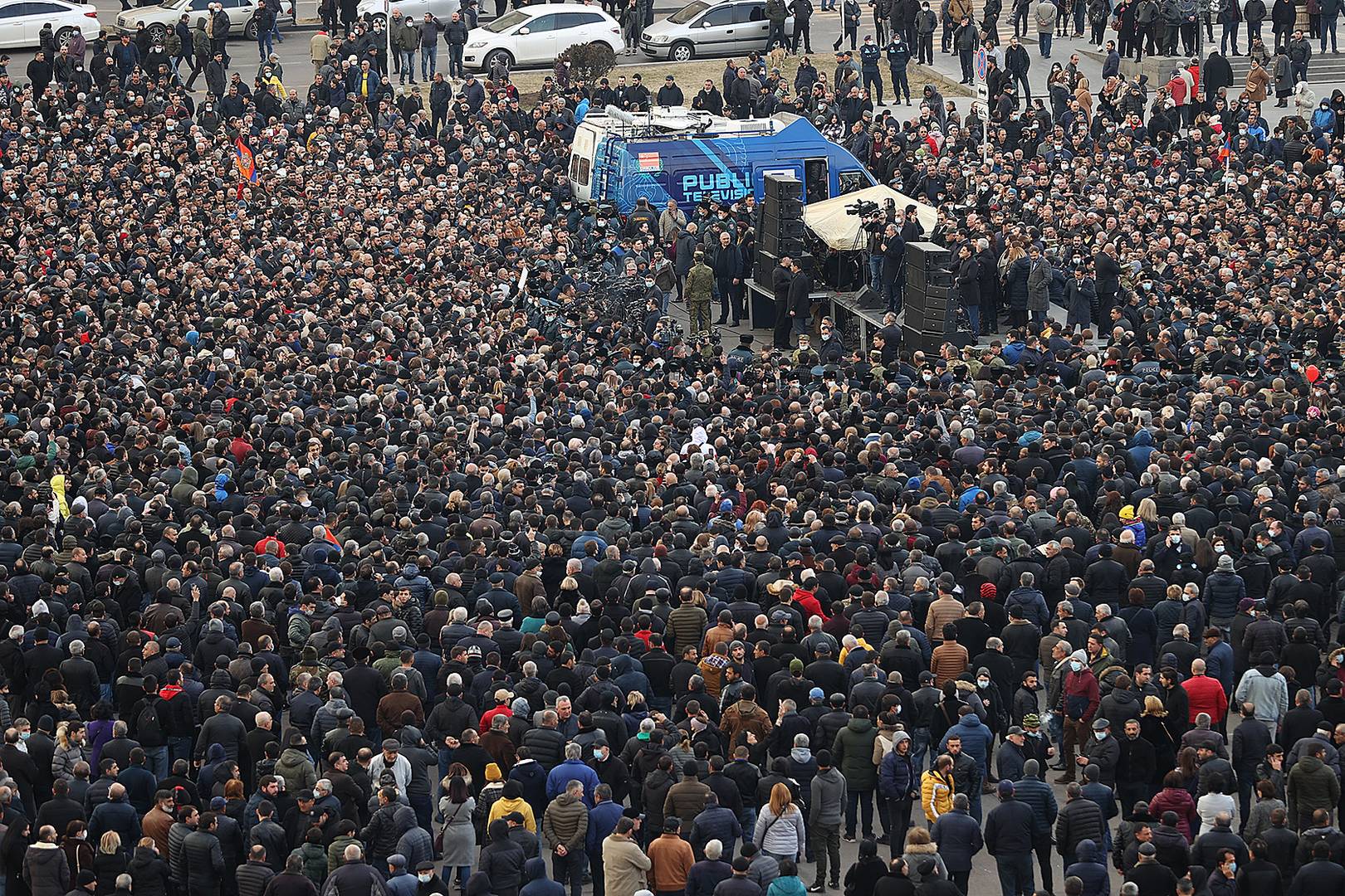 Митинг сторонников Пашиняна на площади Республики, 25 февраля 2021 года