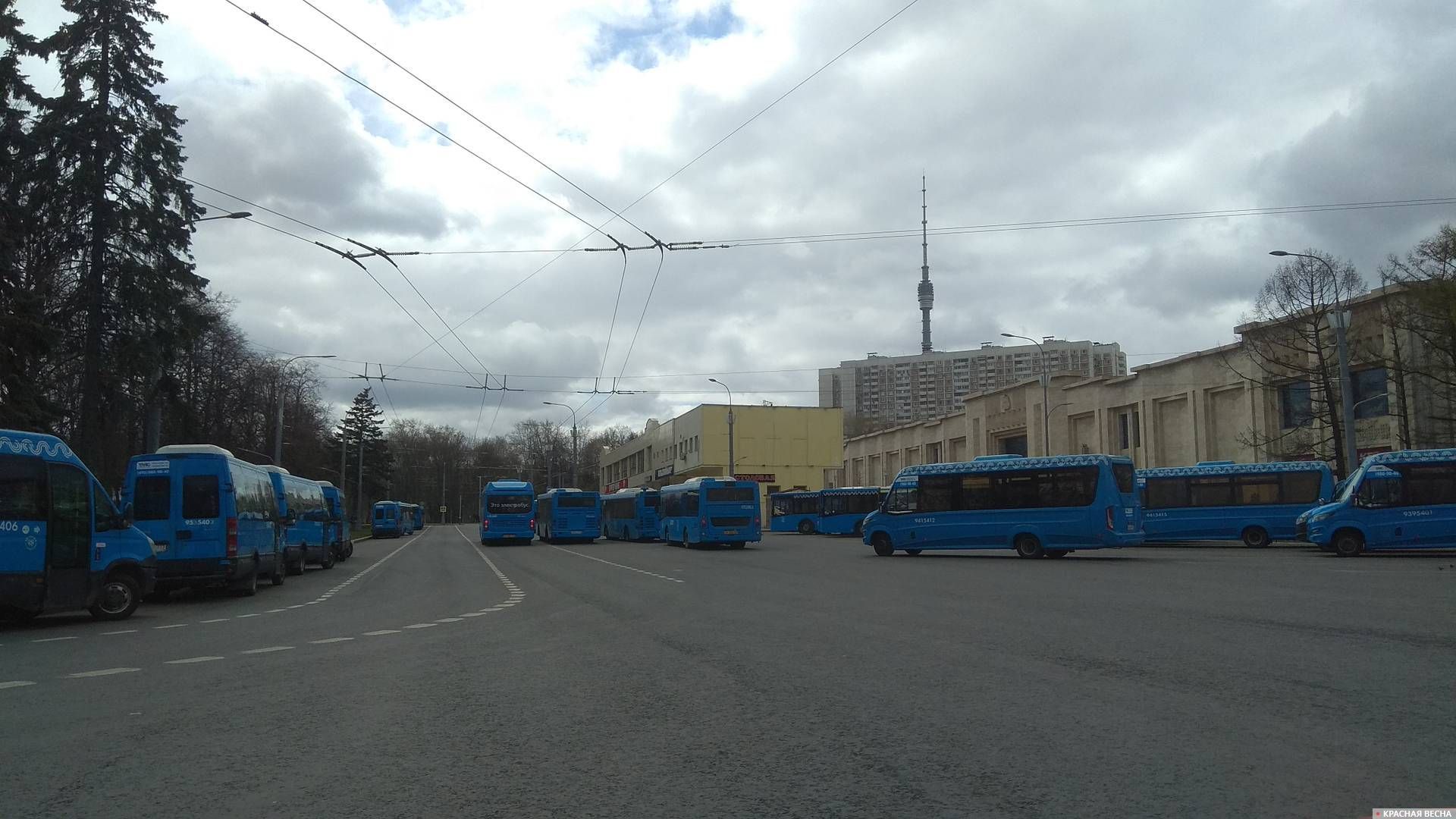 Стоянка автобусов и маршруток возле ВДНХ