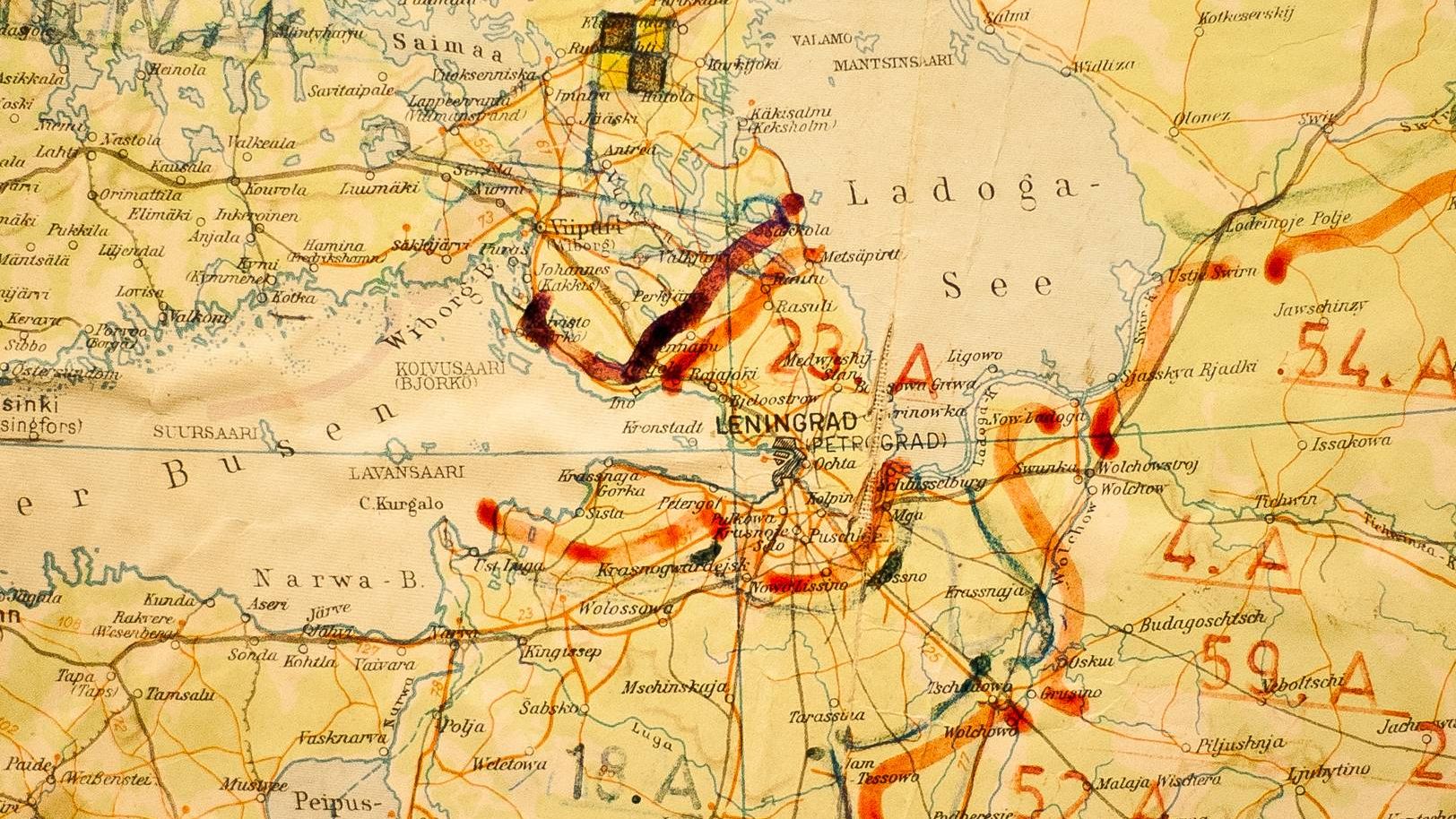 Ленинград на немецкой карте