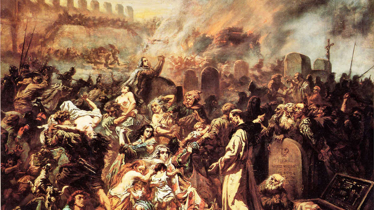 Эжен Беир. Резня евреев в Страсбурге в 1349 г. 1894