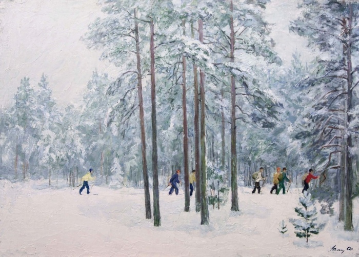 А. Солоницын. Лыжники. 1962