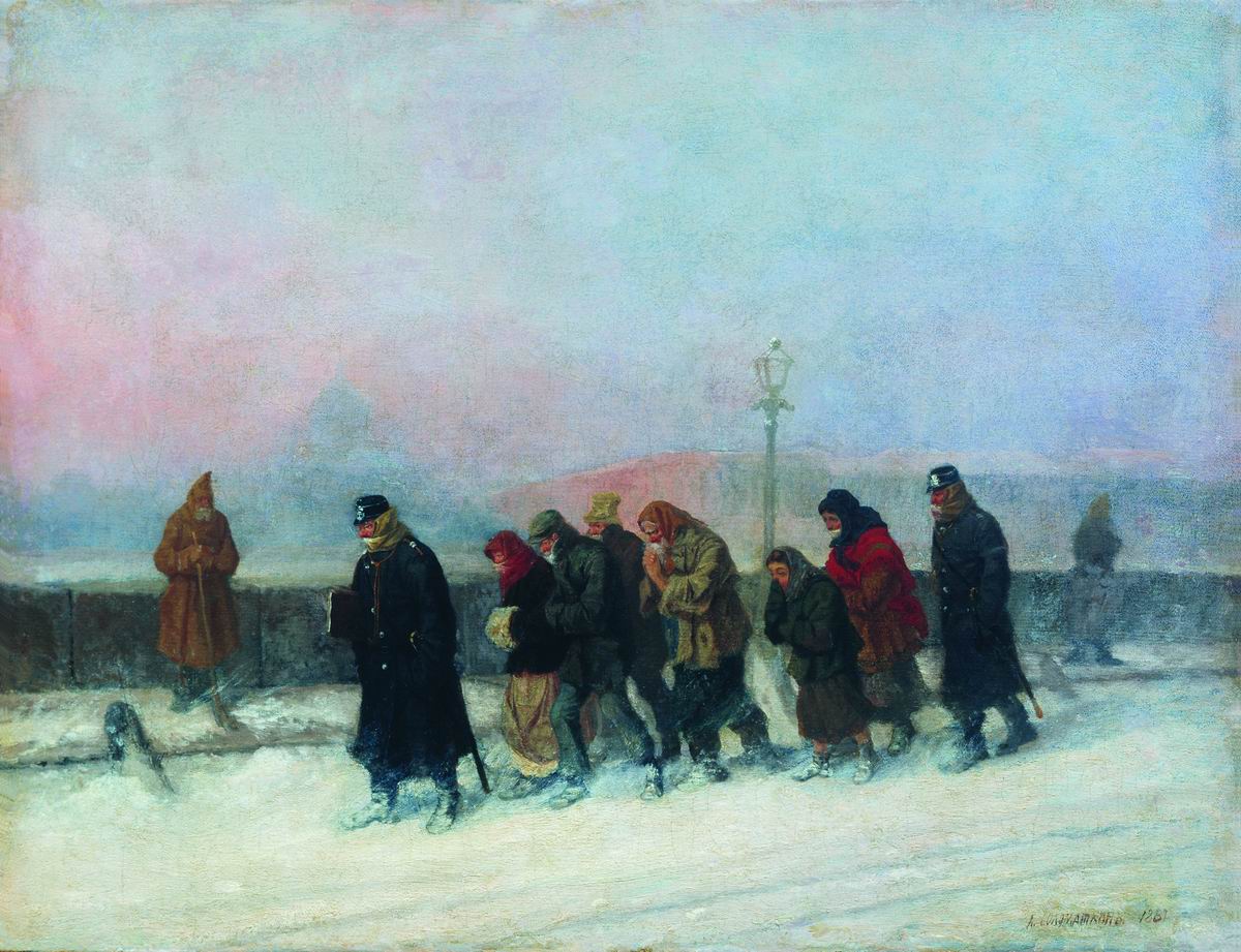 Л. И. Соломаткин. Препровождение арестованных. 1881