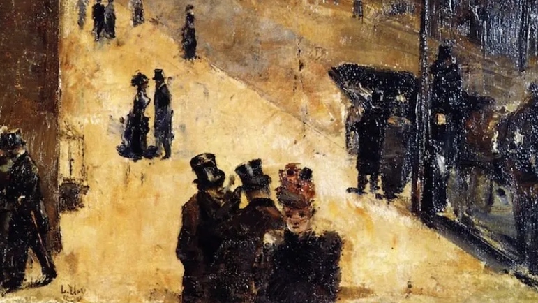 Лессер Ури. Улица Берлина в ночное время. 1889