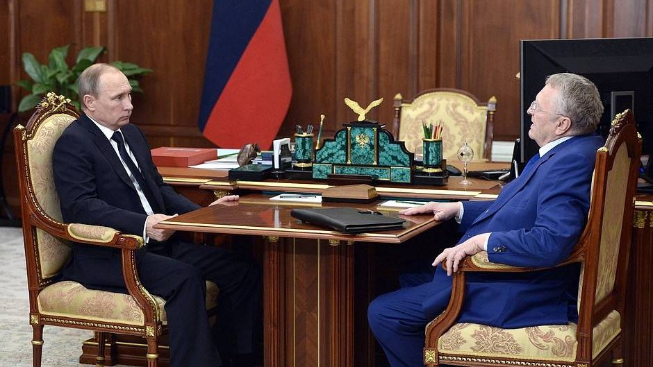 Владимир Путин с председателем ЛДПР Владимиром Жириновским