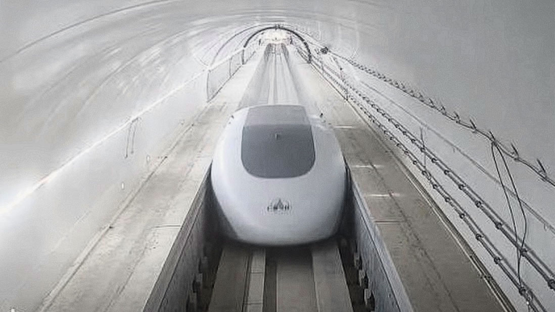 китайский высокоскоростной Hyperloop, кадр из видео CASIC