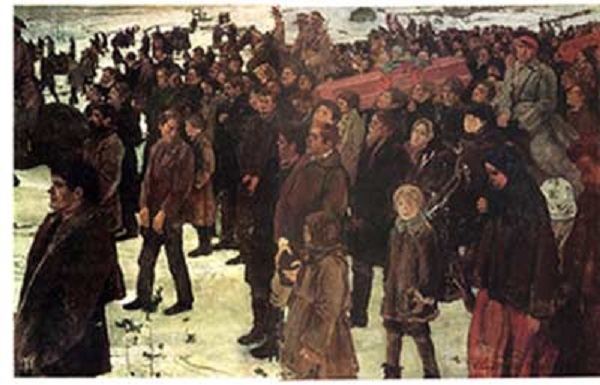 Исаак Бродский. Похороны рабочего (1906)