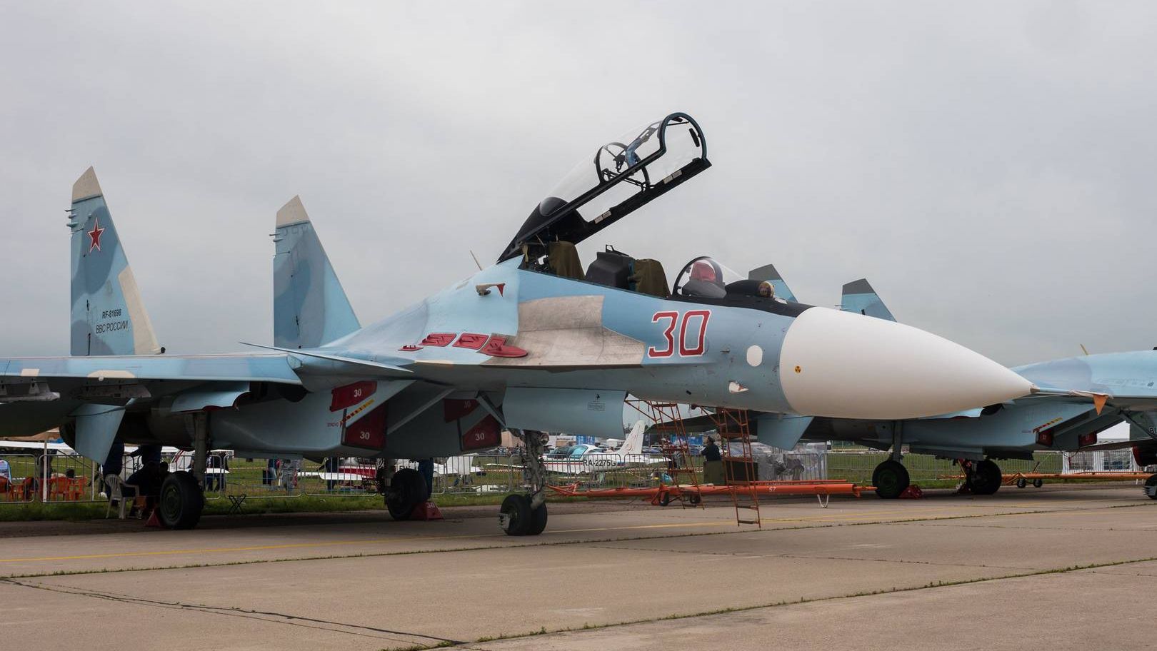 Многоцелевой истребитель Су-30СМ. МАКС Раменское. 22.07.2017
