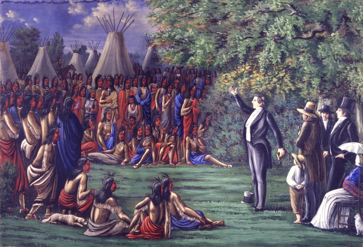 Карл Кристиан Антон Кристенсен. Джозеф проповедует индейцам. XIX век