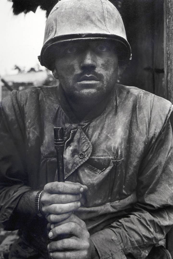 Американский морпех, контуженный в битве за Хюэ. Вьетнам. 1968