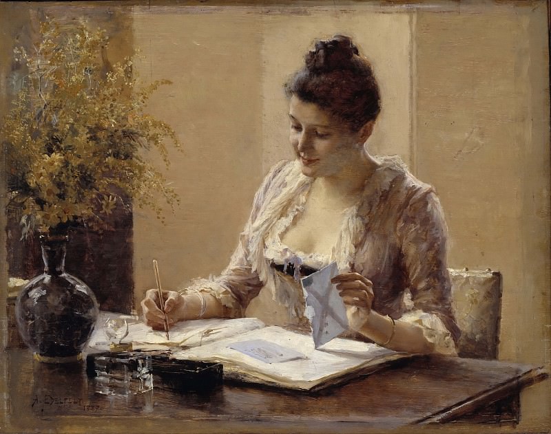 Альберт Эдельфельт. Дама, пишущая письмо. 1889