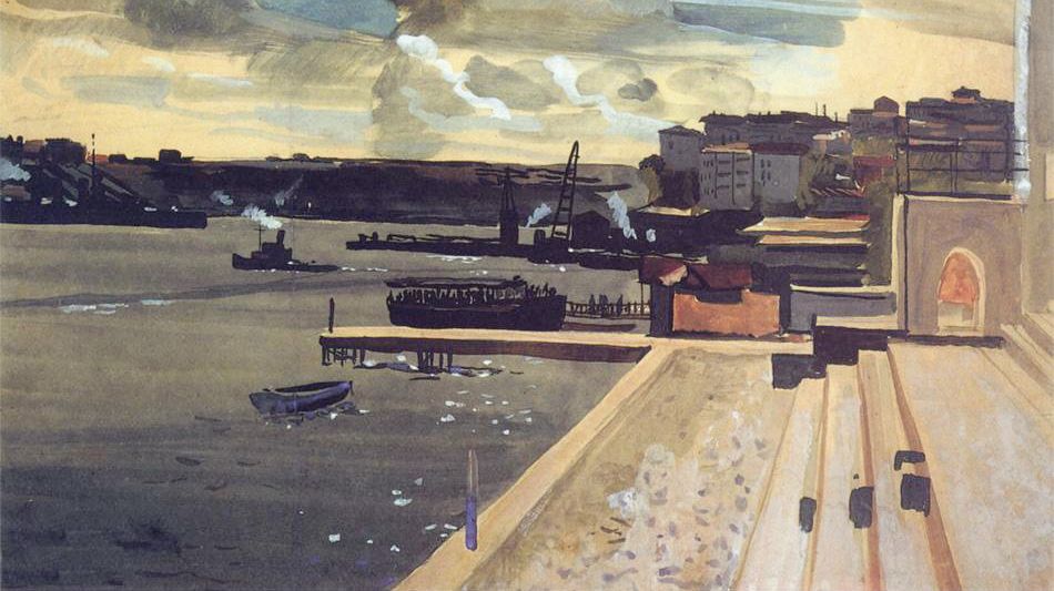 Александр Дейнека. Севастополь. Порт (фрагмент). 1934