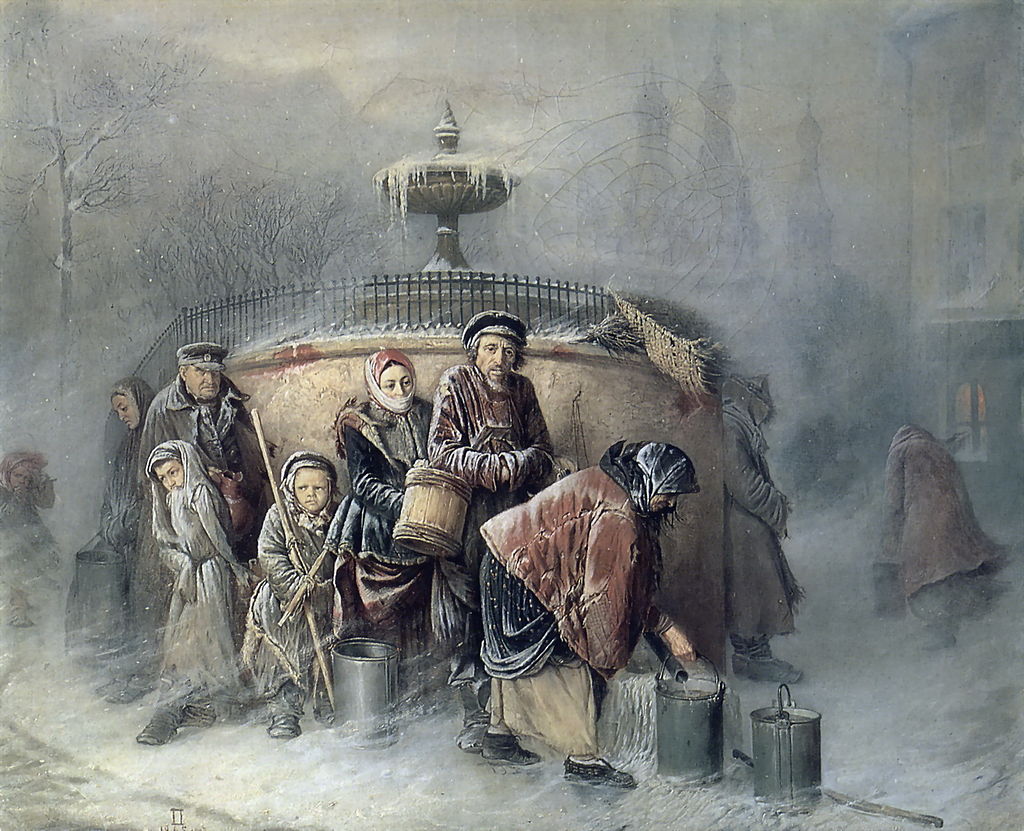 Василий Перов. Очередные у бассейна. 1865