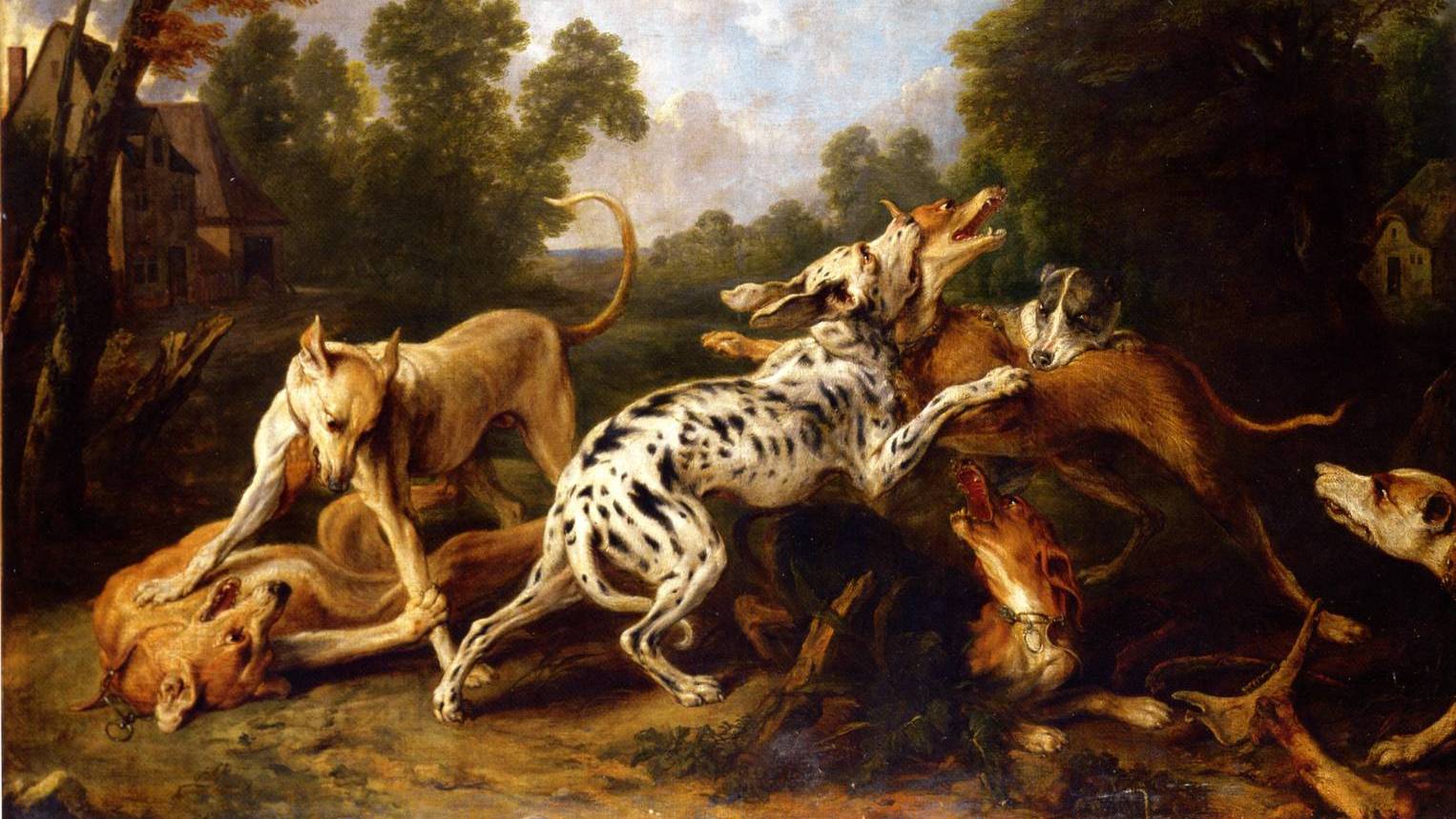 Франс Снейдерс. Собаки, дерущиеся в лесу. XVII