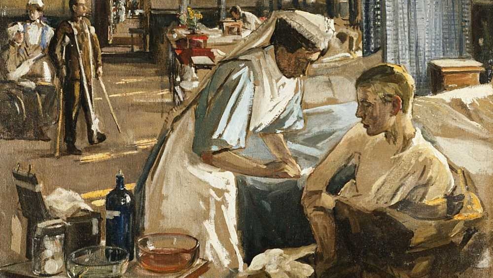 Джон Лавери. Первые раненые. Больница в Лондоне (фрагмент). 1914