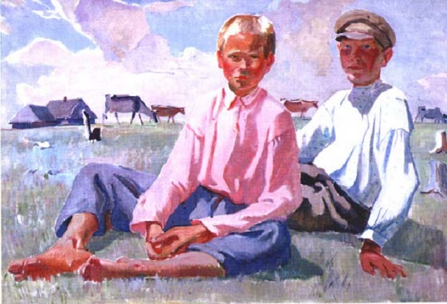 Александр Дейнека. Отдыхающие дети. 1933