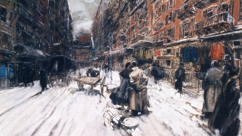 Эверетт Шинн. Перекресток Нью-Йорка (фрагмент). 1899 г.