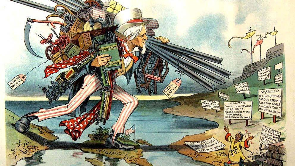 «И, после всего, Филиппины — только шаг в Китай». Американская иллюстрация. 1902