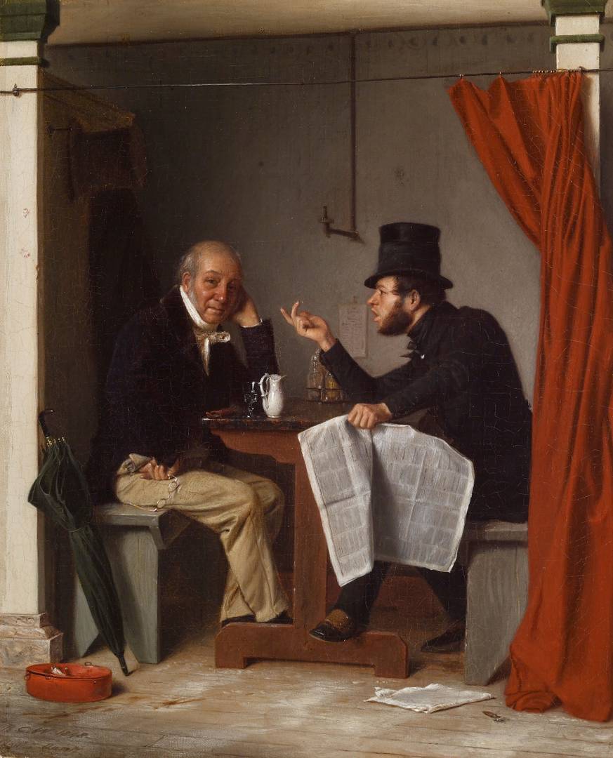 Ричард Кейтон Вудвиль. Политики в устричном баре (фрагмент). 1848 год
