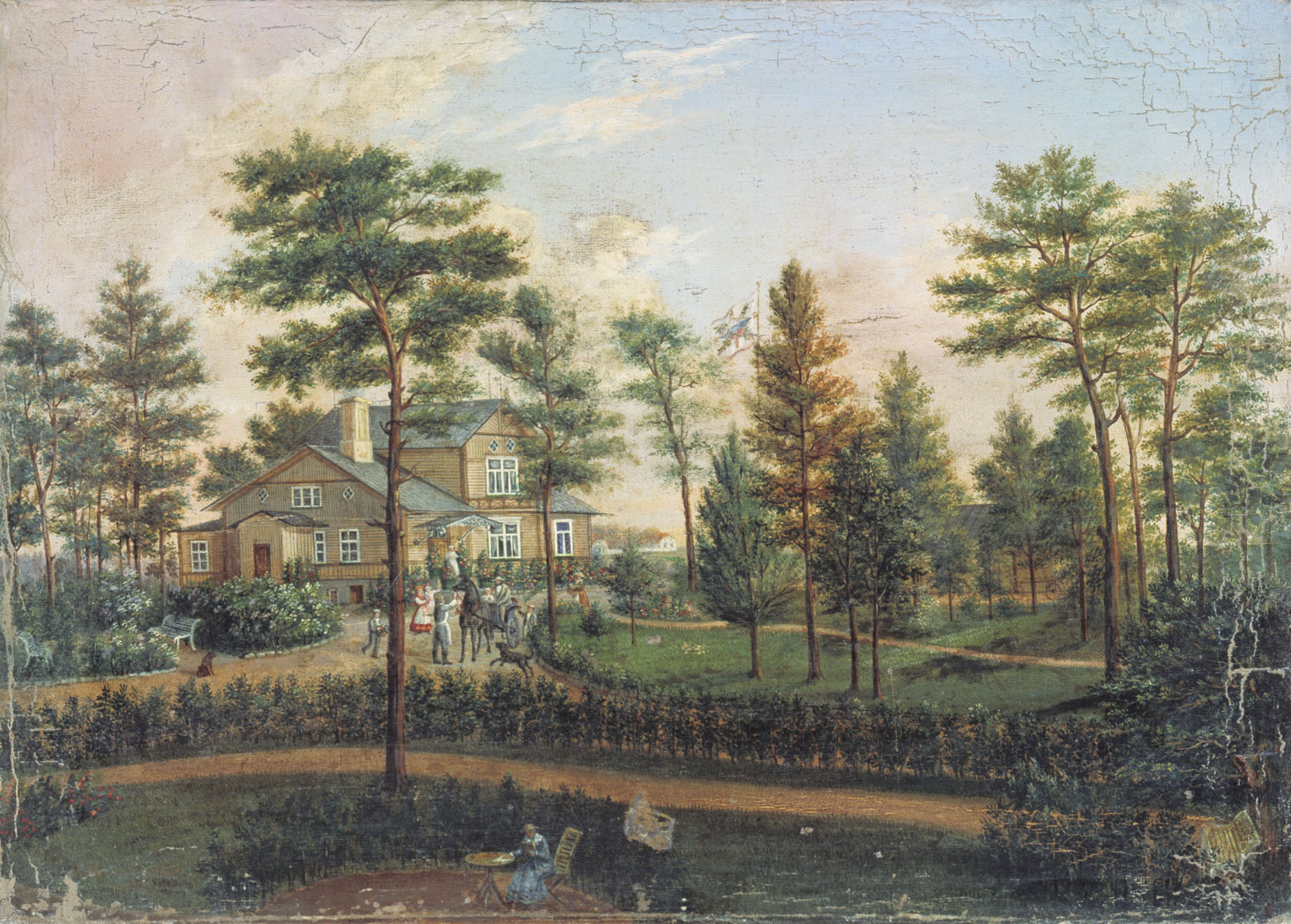 Степан Галактионов. Дача в парке. 1852