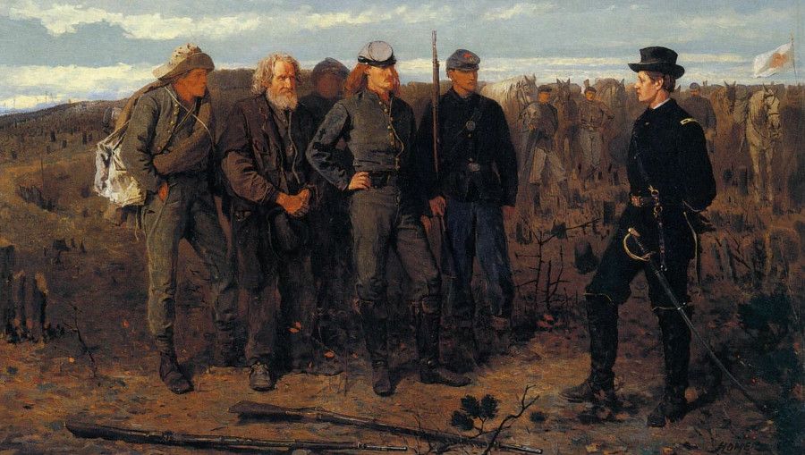 Уинслоу Хомер. Пленные с фронта. 1866