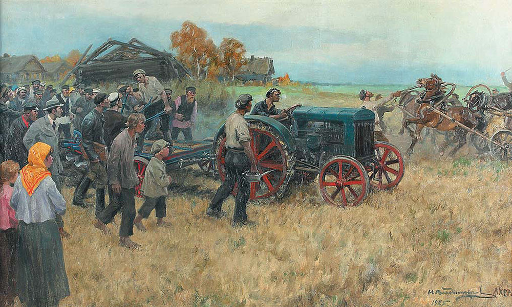 Иван Владимиров. Трактор в деревне, 1925