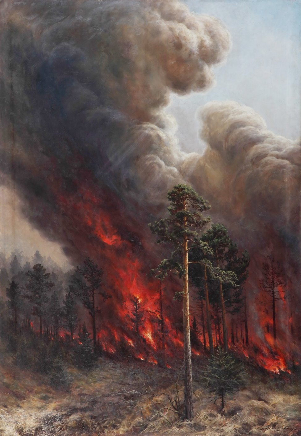 А. Денисов-Уральский. Лесной пожар. 1897 год