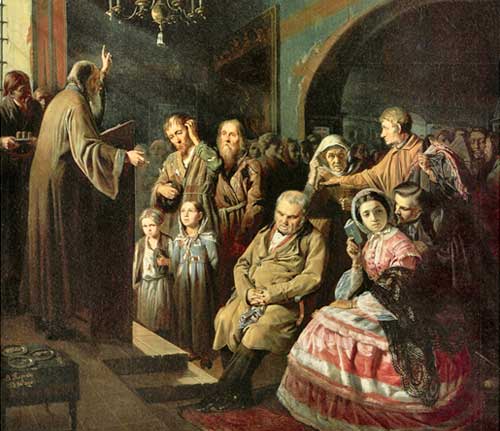 В. Перов. Проповедь на селе. 1861