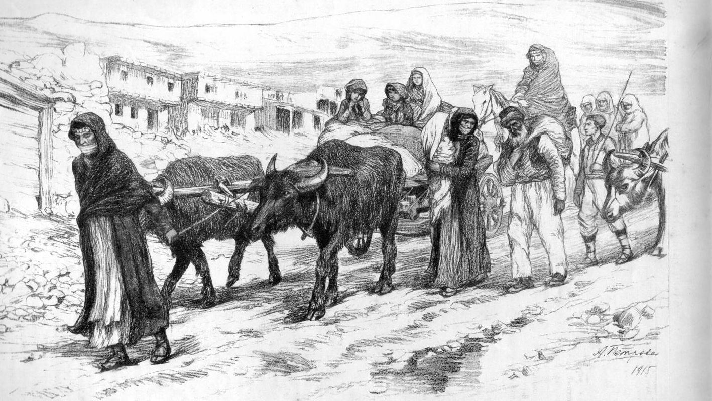 А. Петров. Армянские беженцы. Фрагмент. 1915