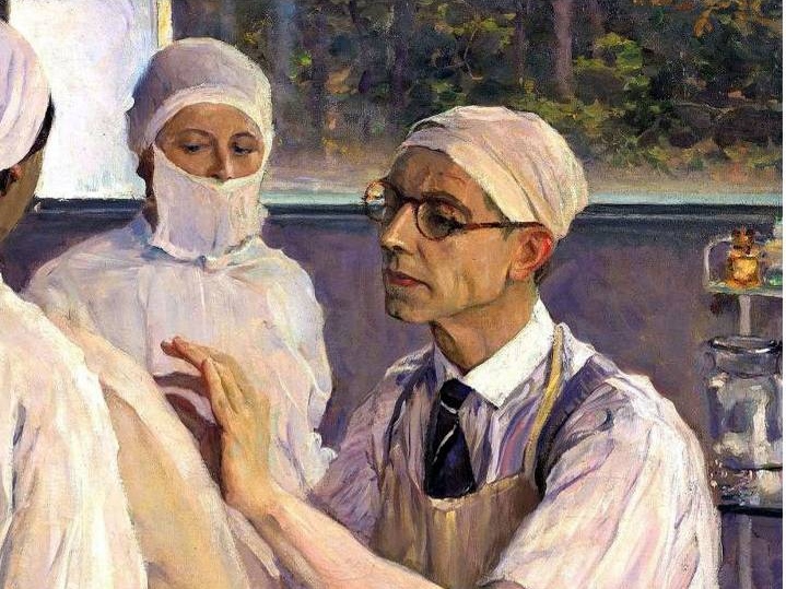 Михаил Нестеров. Портрет хирурга С. С. Юдина (фрагмент). 1933