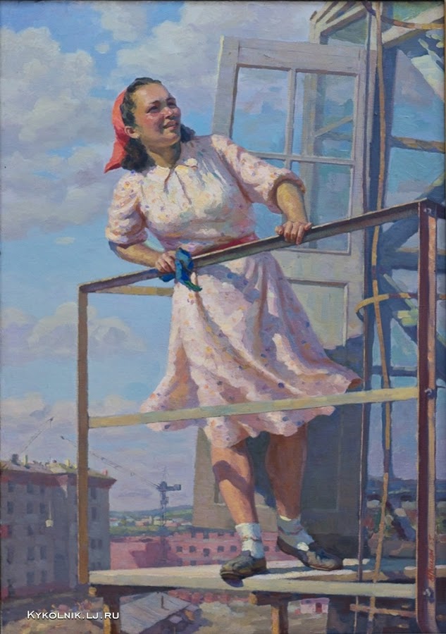 П. П. Григорьев-Савушкин. Крановщица. 1955 год.