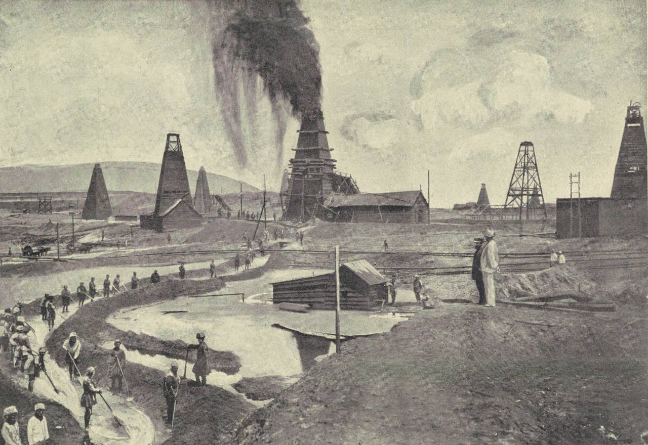 Джеймс Чарльз Филип. Нефтяные скважины в Баку, Азербайджан, «Там, где идут нефтяные дожди». 1909